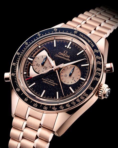 Speedmaster Chrono Chime 45 mm, Sedna™ gold on Sedna™ gold